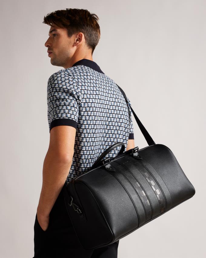 Sacs Ted Baker House Check PU Holdall Noir Homme | NOP-35828683